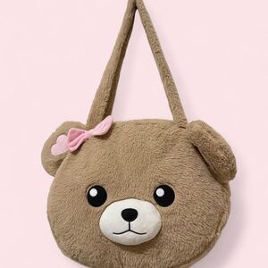 Official Hot Topic Teddy Bear Fuzzy Plush Shoulder Bag.